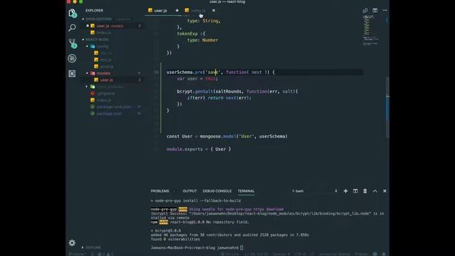 Blog ReactJS NodeJS#12 HASH PASSWORD with BCRYPT смотреть онлайн