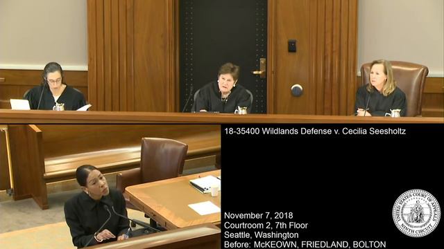 18-35400 Wildlands Defense v. Cecilia Seesholtz смотреть онлайн