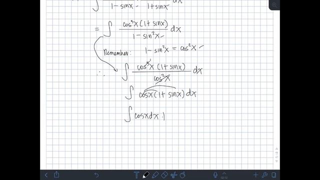 Integral Practice #38: integral of (((cosx)^3)/(1-sinx))dx (substitution) смотреть онлайн