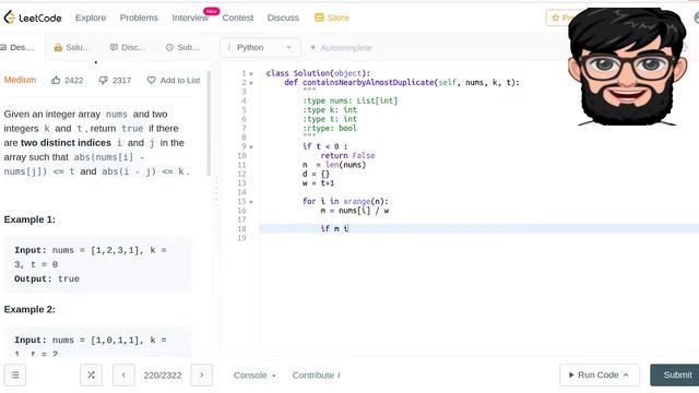 Leetcode Question 220 "Contains Duplicate III" in Python смотреть онлайн