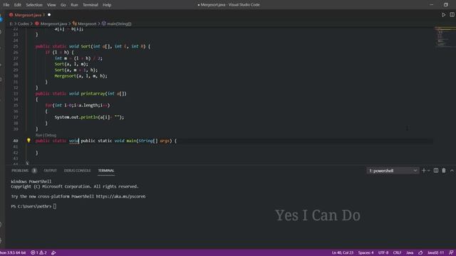 Merge Sort | Java Program | Yes I Can Do смотреть онлайн