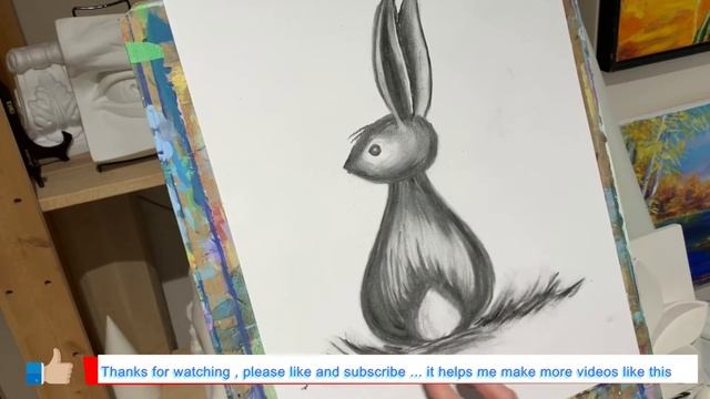 Сharcoal drawing for beginners - Funny Bunny. Рисование углем для начинающих - Забавный зайчик смотреть онлайн
