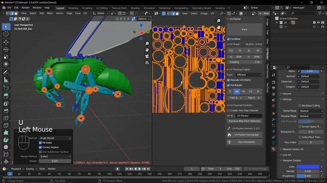 3D model Blender bee Урок 21 (UV packing) смотреть онлайн