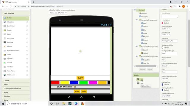 Create Coloring Book App || MIT App Inventor || Canvas Component (Drawing)
