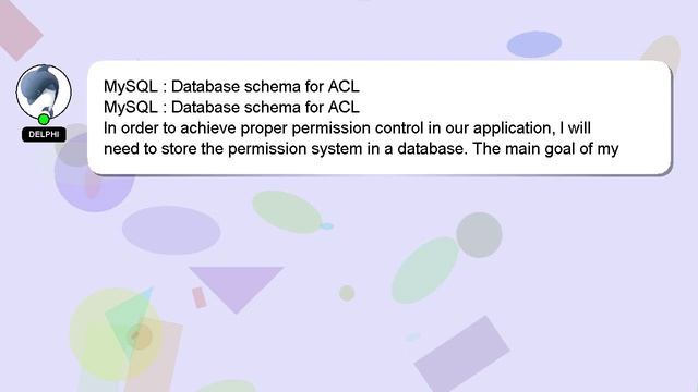 MySQL : Database schema for ACL смотреть онлайн