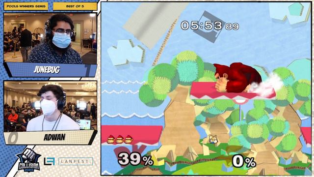 Collision 2023 - Adwan (Fox) VS Junebug (Donkey Kong) - Pools - Winners Semis смотреть онлайн