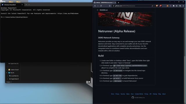DERO Netrunner GUI - Full Node + Miner Installation (Windows) смотреть онлайн