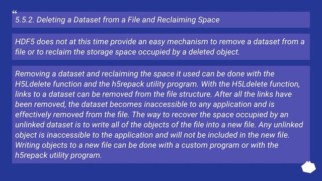 Deleting information from an HDF5 file смотреть онлайн