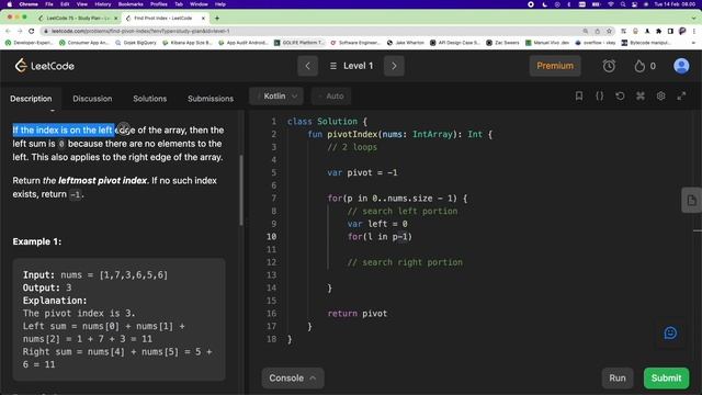 LeetCode 724 - Find Pivot Index - Kotlin смотреть онлайн