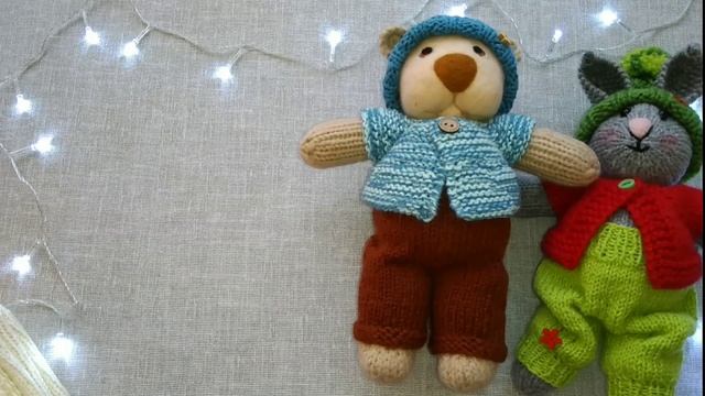 Готовые работы/навязала за декабрь: новая одежда для мишки и зайки, кролик спицами, плед для фото смотреть онлайн