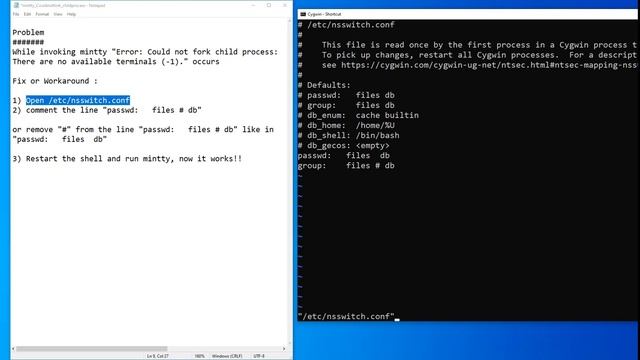 [SOLVED] : Error Could not fork child proces while invoking mintty смотреть онлайн
