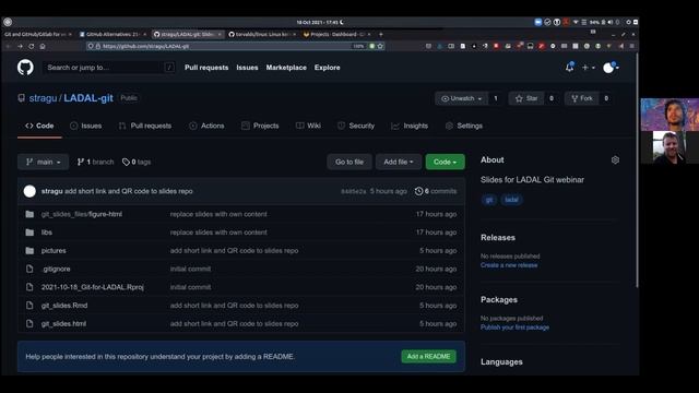 Git and GitHub/Gitlab for versioning and collaborating: S. Guillou LADAL Webinars 2021 смотреть онлайн