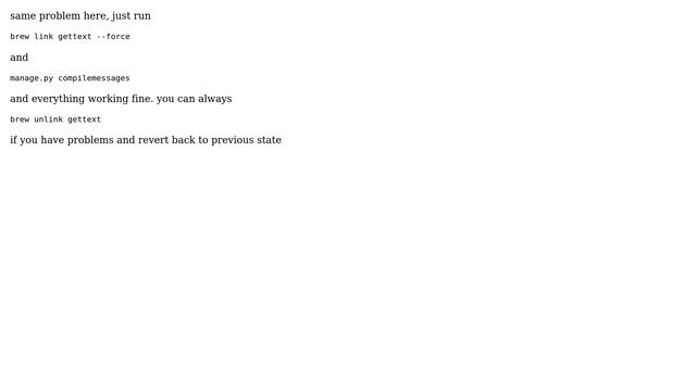 brew install gettext, should i force link it? (2 Solutions!!) смотреть онлайн