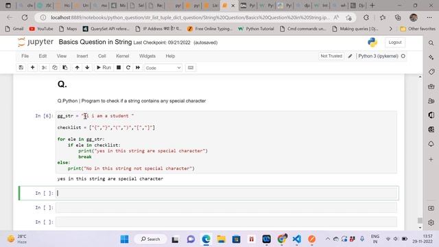 WAP Program to check if a string contains any special character in Python || Hindi || смотреть онлайн