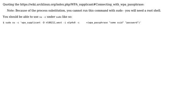 Failed to open config file '/dev/fd/63', error: No such file or directory for wpa_supplicant смотреть онлайн