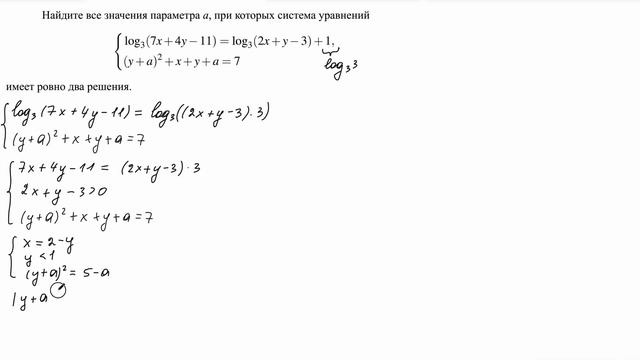 №18. Система уравнений с параметром (аналитический способ) смотреть онлайн