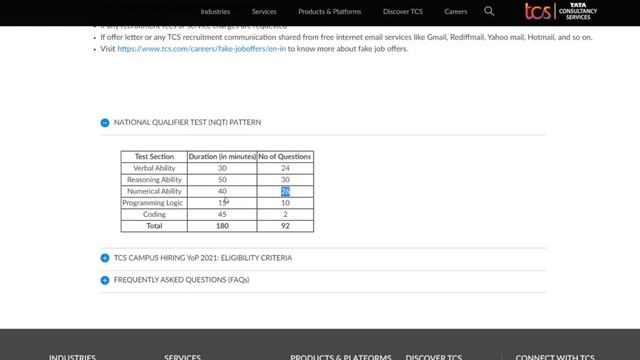 TCS NQT 2021 | Hiring Process | Last Date to Apply | Eligibility | Exam Patters | NQT Test Date смотреть онлайн