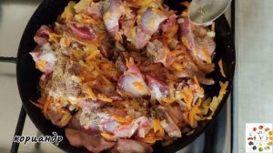 Тушёные куриные потроха (сердца и желудки)