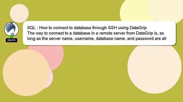 SQL : How to connect to database through SSH using DataGrip смотреть онлайн