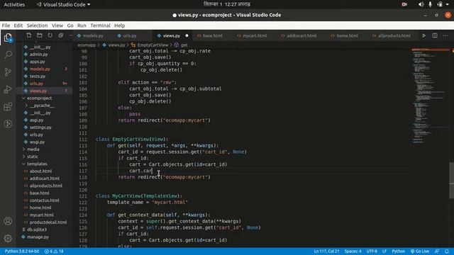 Ecommerce Site using Django Framework | Part 6 | Empty Cart Items смотреть онлайн