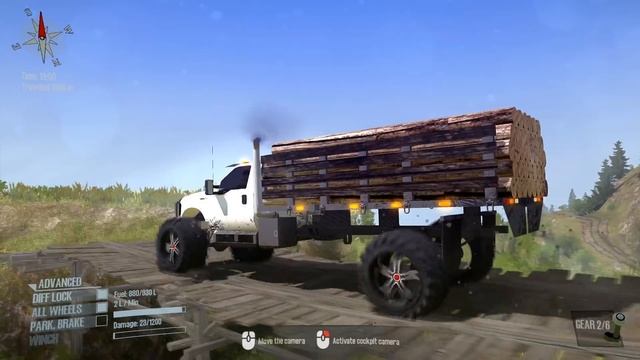 Spintires: MudRunner - FORD F-450 SUPER DUTY Truck Is Carrying Cargo On A Mountain Off-road смотреть онлайн