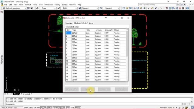 DWG to XLS export from AutoCAd to Excel, Word смотреть онлайн