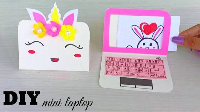 How To Make Paper Laptop / DIY Miniature Laptop / Origami Laptop /Paper Crafts /Origami Paper Craft