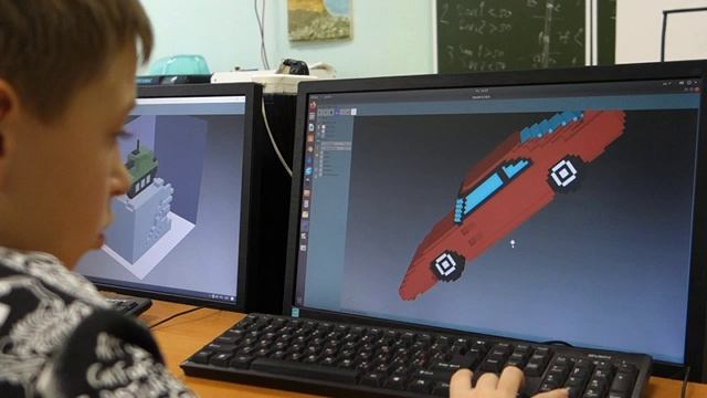 Воксельное 3D моделирование в GOXEL . Результат после 6-7 занятий. смотреть онлайн