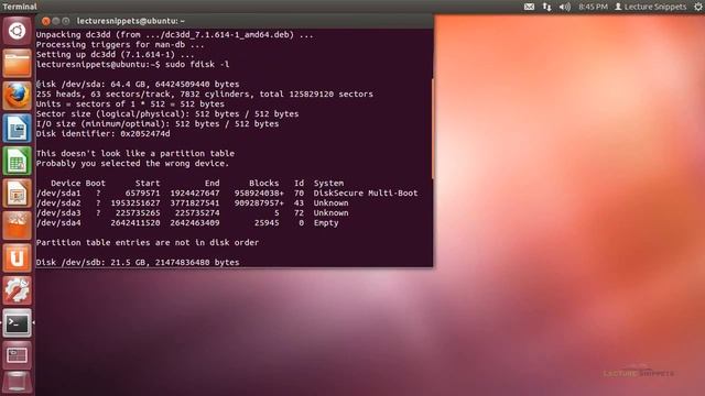 Ubuntu 12.04 Forensics - Disk to Disk Copy Using dc3dd смотреть онлайн