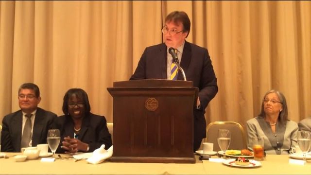 Outgoing CBA President Dan Cotter Introduces New CBA President Patricia Brown Holmes.