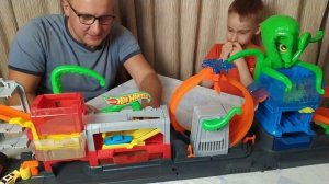 Hot WheeLs автомойка с осьминогом / НОВЫЙ ХОТ ВИЛС ИГРА АВОМОЙКА / Хот Вилс машинки меняют цвет