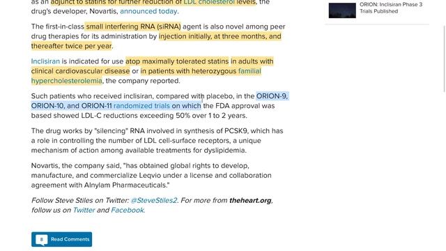 Инклисиран одобрен FDA. ЛПНП, берегитесь.