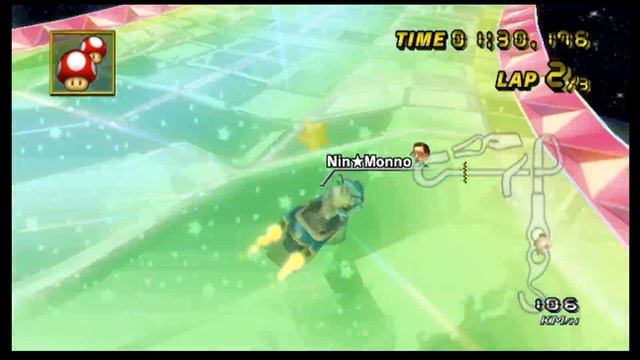 Mario Kart Wii Custom Staff Ghost - Rainbow Road (Easy) смотреть онлайн