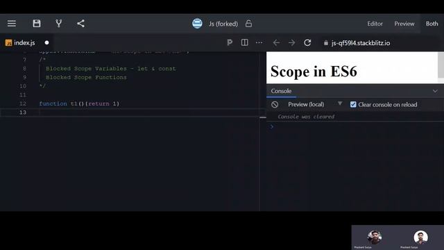 ES6 Blocked Scope | ES6 Essentials | Variable and Function Block Scope | Block Scope in JavaScript смотреть онлайн