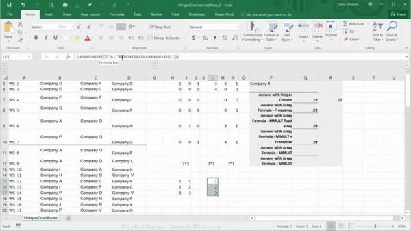 Excel Array Formula: Count Rows based on OR condition - Excel MMULT, INDIRECT Functions (Part 3/3)
