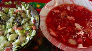 Мукбанг// Обед Борщ И Салат