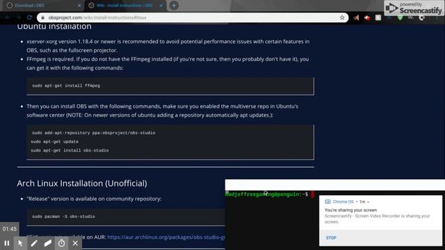 how to install obs on CHROMEBOOK! смотреть онлайн