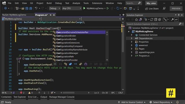 Setup Serilog in ASP.NET Core 6.0 смотреть онлайн