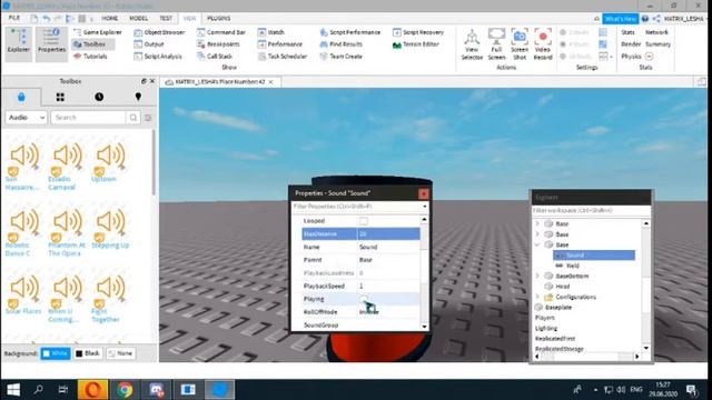 Как зделать звук от любого предмета в I Роблокс Студио I смотреть онлайн
