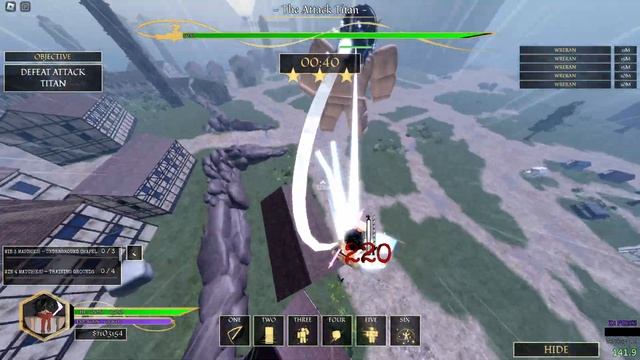 (Roblox) Attack On Titan: Evolution Attack Titan Raid Hard (Solo)