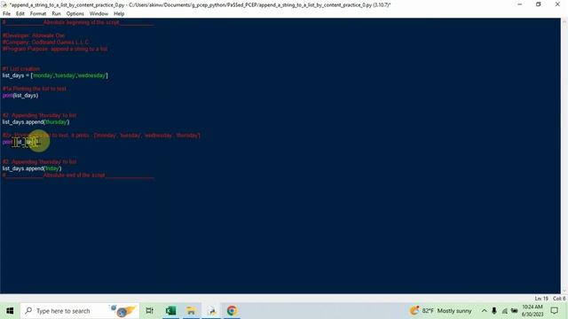 Python 3 Tutorial: How to append a string to a list смотреть онлайн
