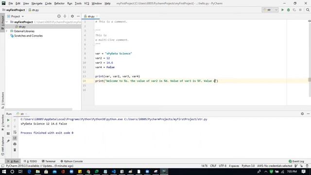 What are comments, variables and strings in Python? || English Version смотреть онлайн