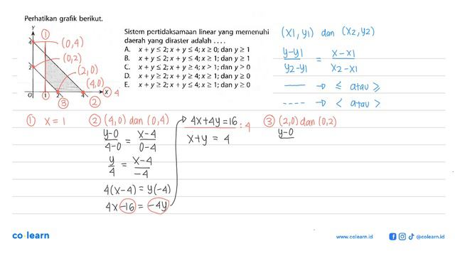 Perhatikan Grafik Berikut. Y 4 2 O 1 2 3 X Sistem Pertidaksamaan Linear Yang Memenuhi Daerah Yang..