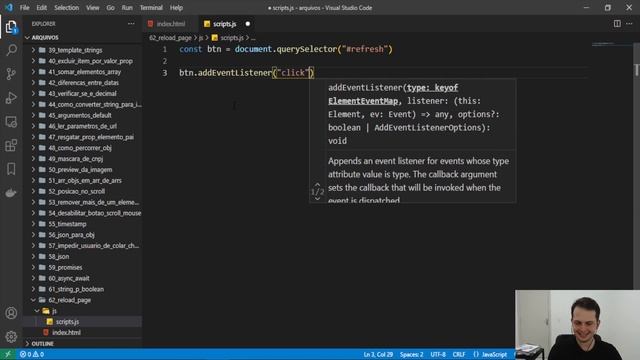 Como recarregar a página com JavaScript (Refresh) смотреть онлайн