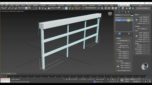 #37 || RAILING || 3DS MAX FULL MODELING TUTORIAL IN HINDI || смотреть онлайн