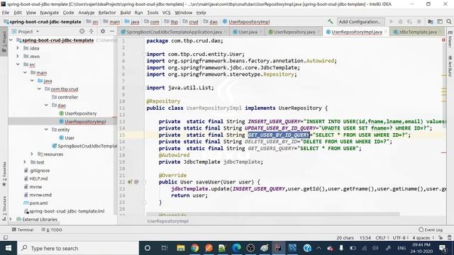 Spring Boot CRUD with jdbc template | CRUD | JdbcTemplate смотреть онлайн