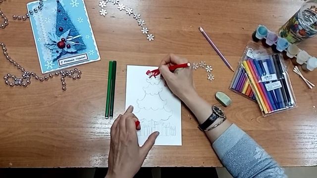 Рисование на Новогоднюю тему смотреть онлайн