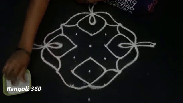 Simple & Easy rangoli with 9X1 dots | Muggulu rangoli | Easy rangoli | Kolam | Rangoli 360 смотреть онлайн