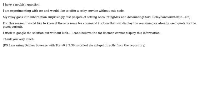 tor relay - how to display remaining bandwith quota? смотреть онлайн