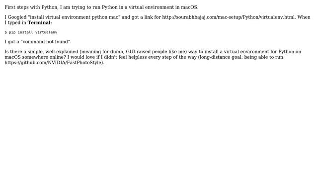 Apple: How to install a virtual environment of Python in macOS? смотреть онлайн